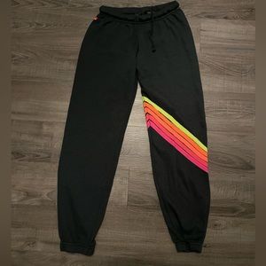 Aviator Nation Bolt Neon Chevron Sweatpants
